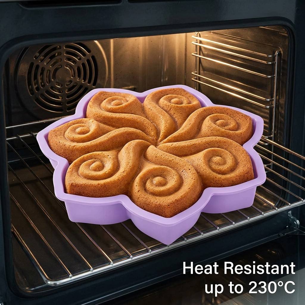 Kitchen Hanging Gadgets - Cetakan Kue Silikon Bunga Besar Spiral