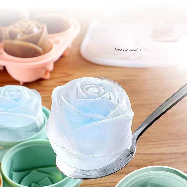 Cetakan es mawar 3D 4 lubang b - Kitchen Hanging Gadgets ulasan dan harga