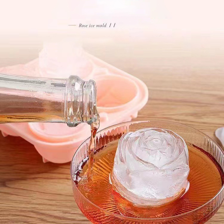 Cetakan es mawar 3D 4 lubang b - Kitchen Hanging Gadgets ulasan dan harga