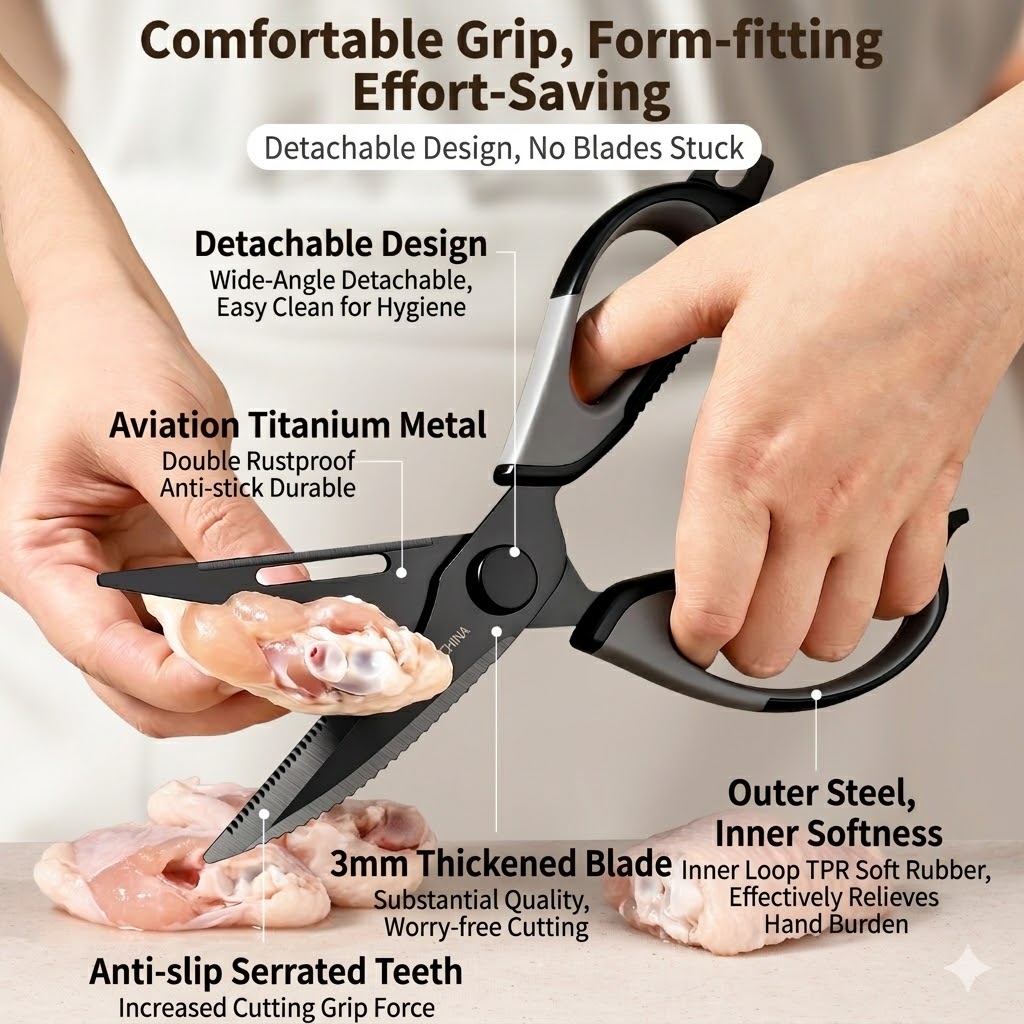 Gunting Dapur Titanium Gunting - Kitchen Hanging Gadgets ulasan dan harga